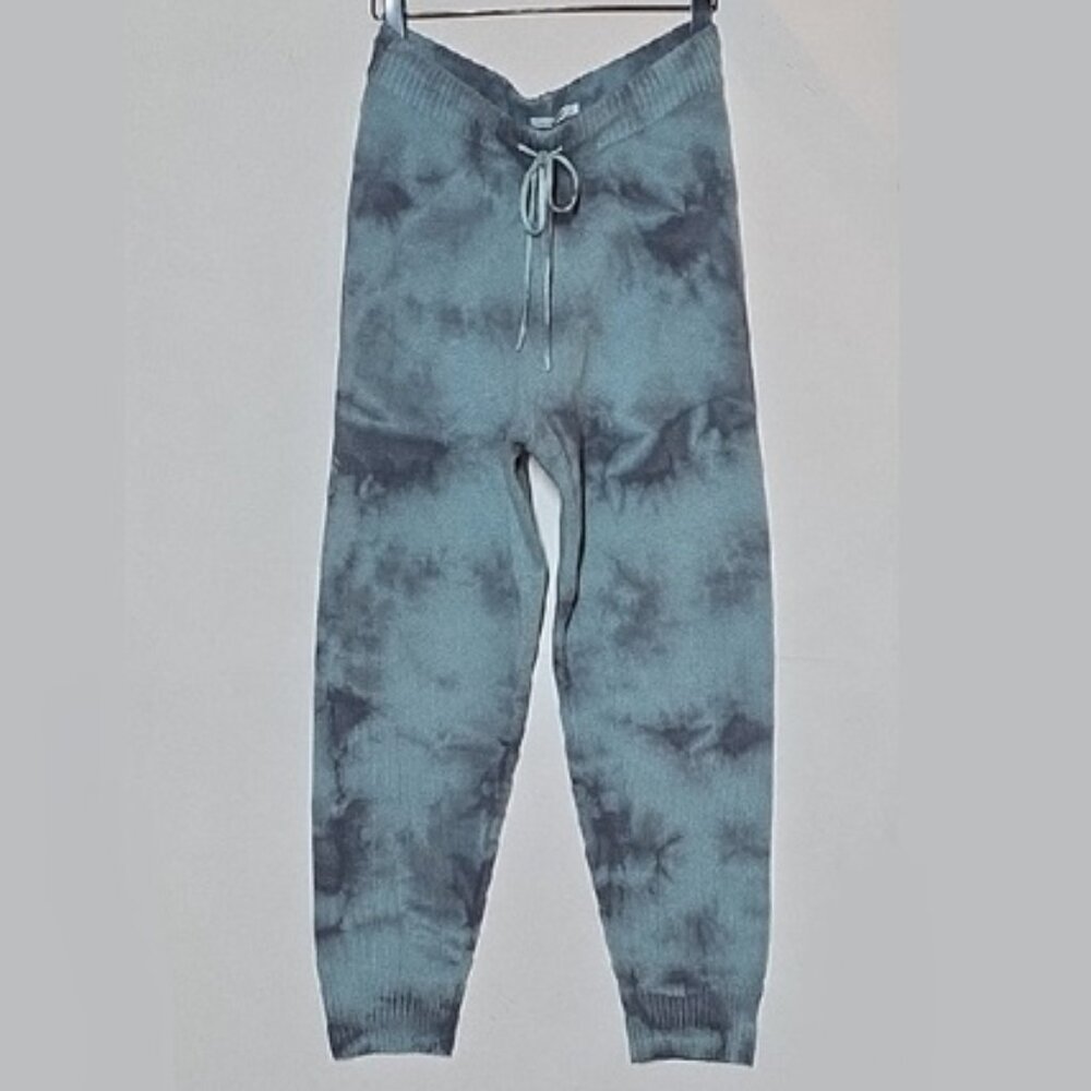 NWT $248 UNSUBSCRIBED CASHMERE JOGGER PANTS IN BLUE TIE DYE SIZE L